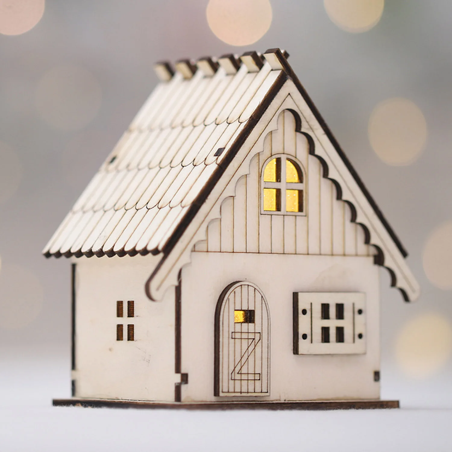 Behogar Милая Рождественская елка деревянный дом Светодиодная лампа Висячие