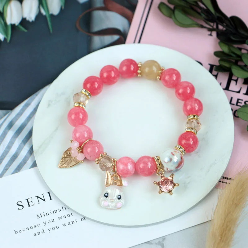 

CHENFAN Bohemian natural stone crystal bracelets for women simple and fresh beaded bracelets clothing accessories romantic gifts