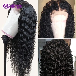 Парики Ccollege из натуральных бразильских волос, глубокая волна, 30 дюймов, 13x4, 150, высокая плотность, Реми