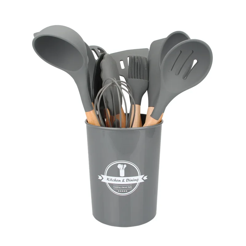 

2020 New Silicone Utensil-Set Turner Spatula Cooking-Spoon Soup Pastry Tool Kitchen Spatula Dropshipping 12Piece Set Kitchenware