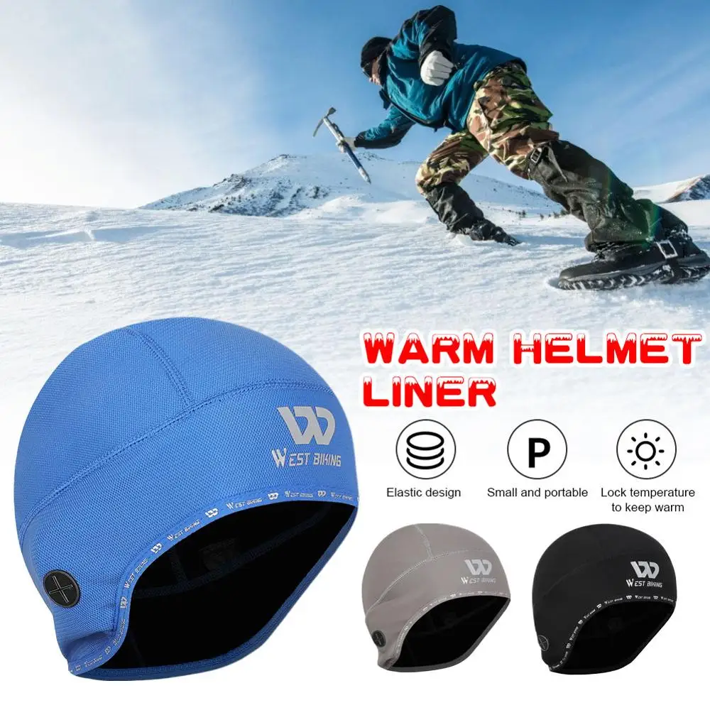 Зимняя спортивная шапка с черепом s ветрозащитная и теплая велосипедная на шлем