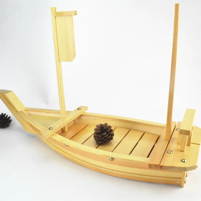 Japanese Cuisine Sushi Boats seafood Tool Wooden Shop Model Wood Handmade Simple ship Sashimi Assorted Cold Dishes Tableware Bar | Дом и сад