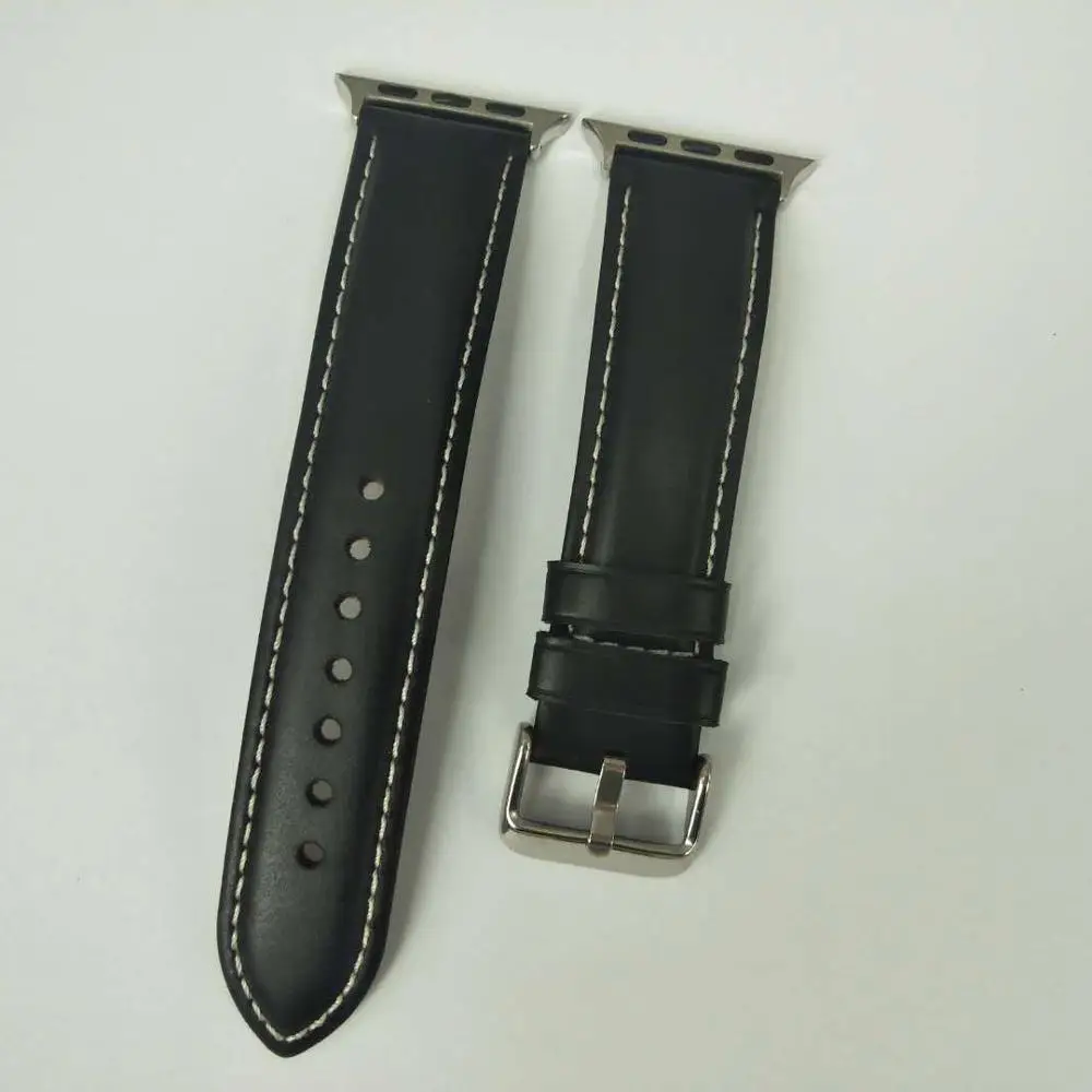 Genuine leather loop strap for apple watch band 42mm 44mm 4/5 38mm 40mm iwatch 3/2/1 replacement bracelet | Наручные часы