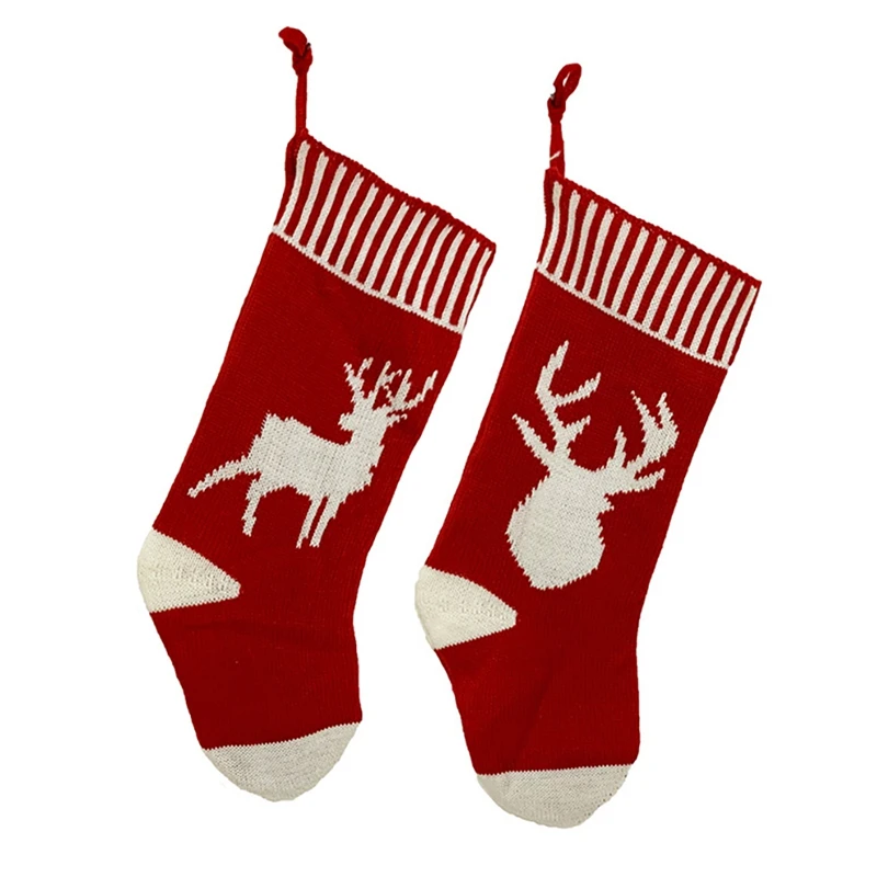 

3 Pcs Christmas Stocking, Xmas Fireplace Socks Candy Gift Bag Christmas Tree Hanging Ornaments Decoration