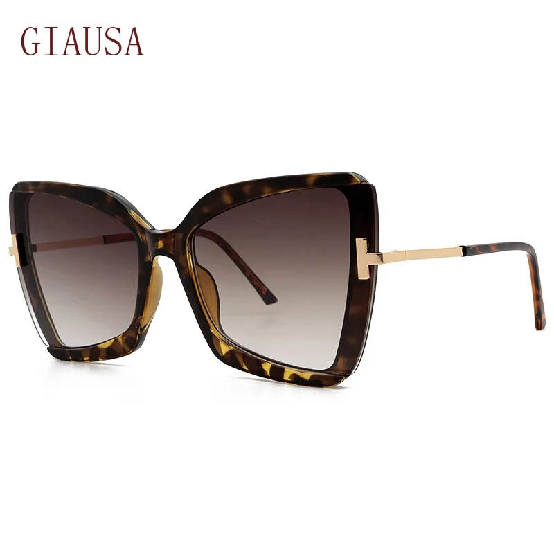 

GIAUSANew European and American fashion big frame cat's eye butterfly sunglasses women's trend Sunglasses yellow