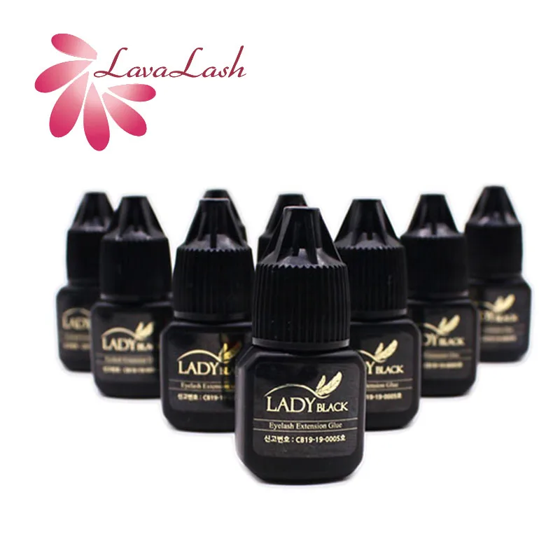 10 Bottles Eyelash Extensions Black Lady Glue 5ml For Sensitive Skin Low Irritation Fast Drying No Sealed Bag Fake Lashes