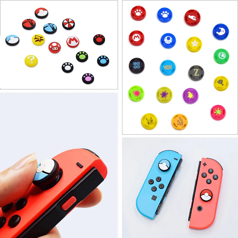 4 pcs Silicone Analog Thumb Stick Grips Caps For Nintend Switch NS JoyCon Controller Thumbsticks Cap Skin Lite Cover | Электроника