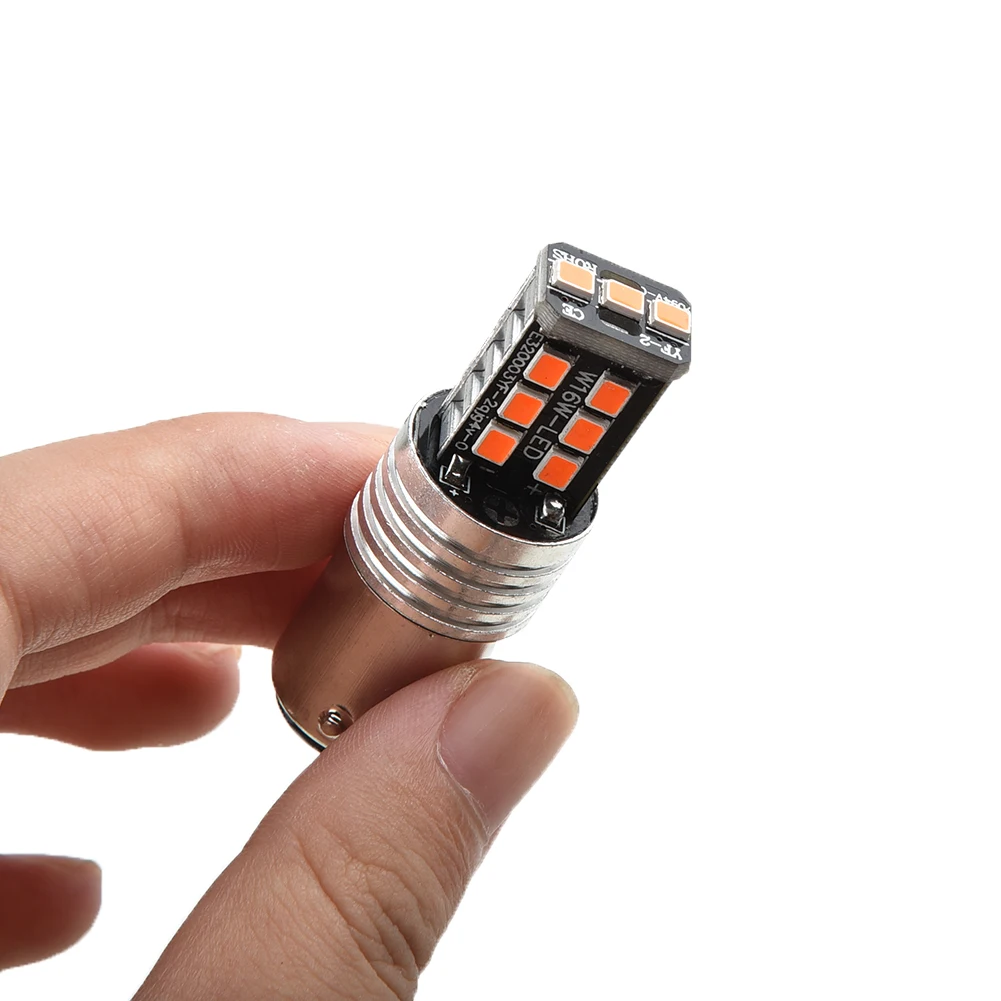 

Red LED Car 12V 2pcs 15 LED 2835 15W Aluminum Canbus for BAY15D Replace Stock