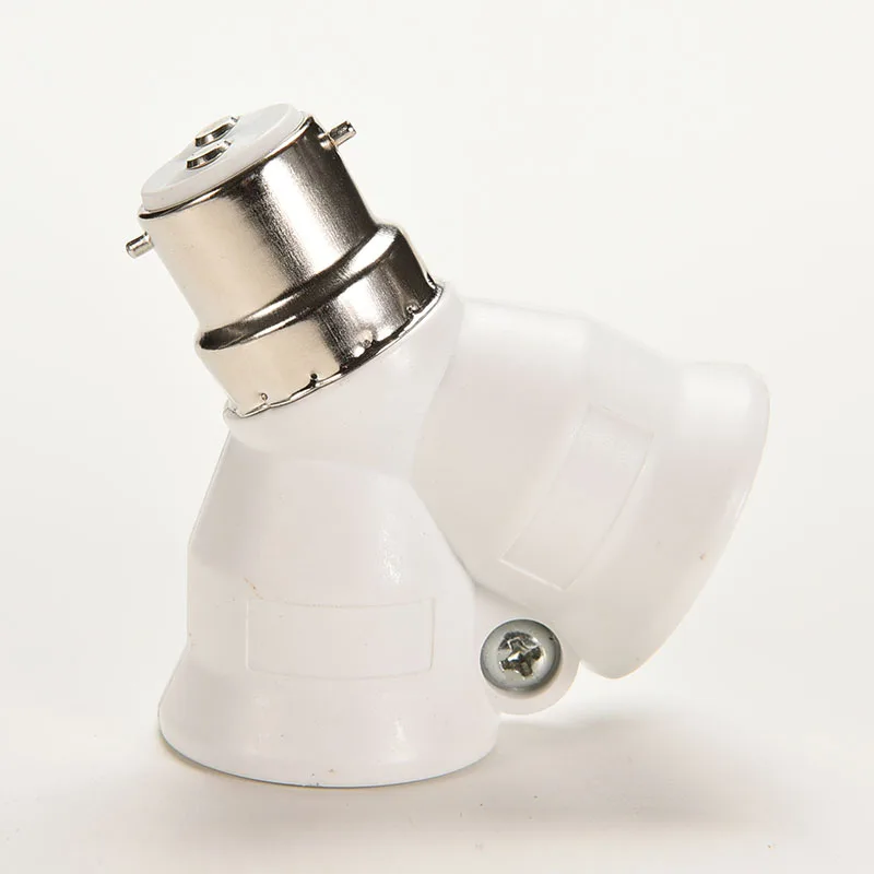 

1Pcs B22 To 2x E27 White Bayonet Light Bulb Lamp Adapte Splitter Converter Screw Socket Practical