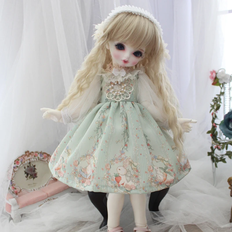 Платье для куклы 1/6 зеленое платье принцессы костюм + лента волос 1/4 BJD SD
