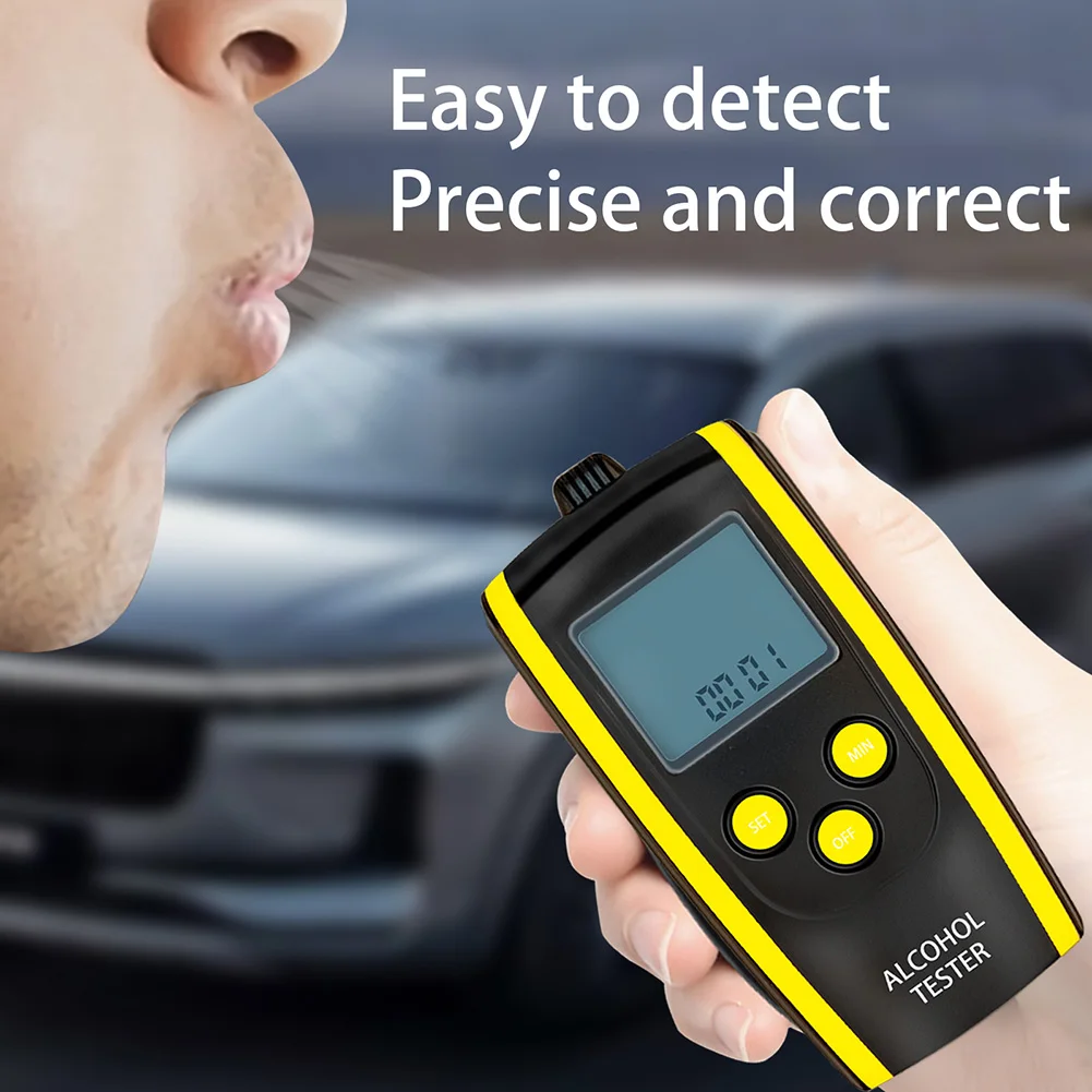 

HT-611 Professional Police Digital Breath Alcohol Tester Non-Contact Breathalyzer Analyzer Detector Practical