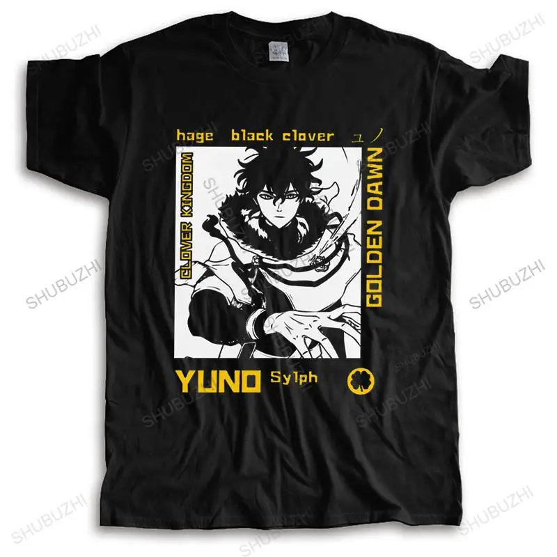 

Мужская футболка с коротким рукавом, круглым вырезом и принтом «Чёрный клевер»