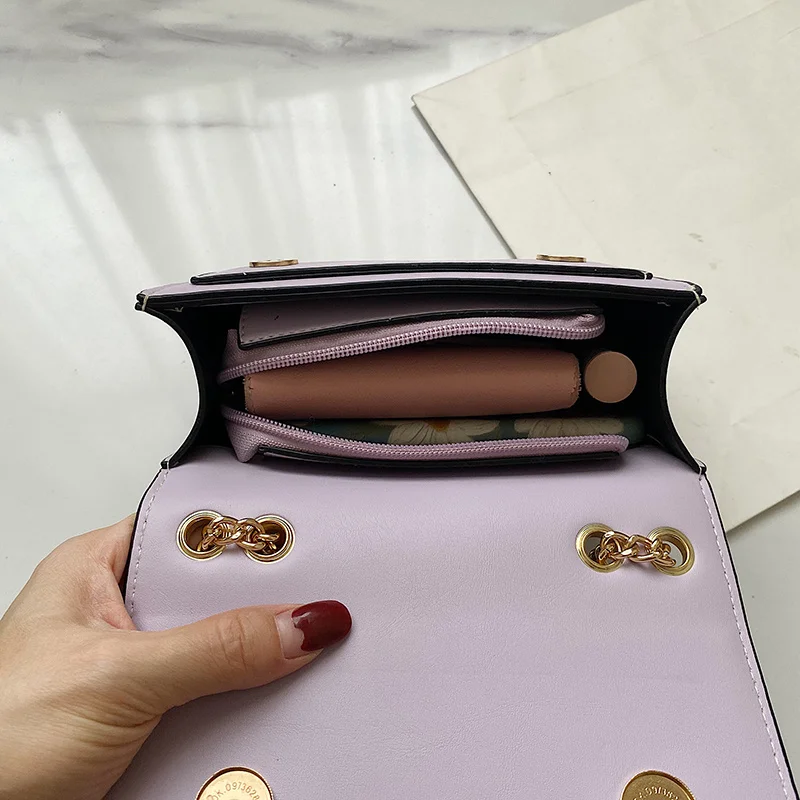 

Fashion Chain Crossbody Small Bags Designer Pearl Pendant Shoulder Bags For Women Black Flap Handbags Female Lock Messenger Bags