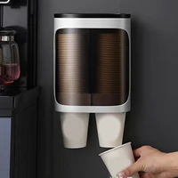 disposable cup dispenser wall mounted cup holder with lid double tube for paper plastic cup