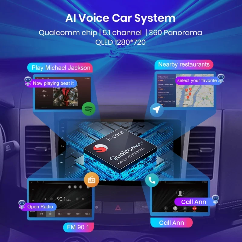 Автомагнитола Junsun V3Pro мультимедийный проигрыватель на Android 10 с голосовым