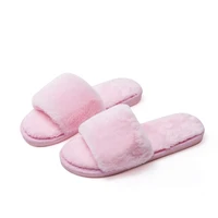 winter women house slippers faux fur fashion warm shoes on flats female slides black pink cozy home furry slippers