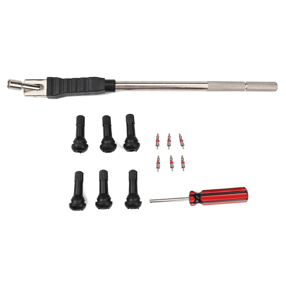 

Valve Core Tool Set with 6pcs Valve Stems 6pcs Valve Core Single Head Valve Core Tool Valve Stem Puller Car Tire Repair Tool