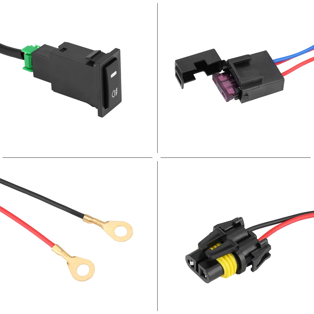 

12V Car Fog Light Switch Wiring Kit LED Fog Light On/Off Switch Wiring Harness Fuse Relay Kit Car Accessories Wiring Harness