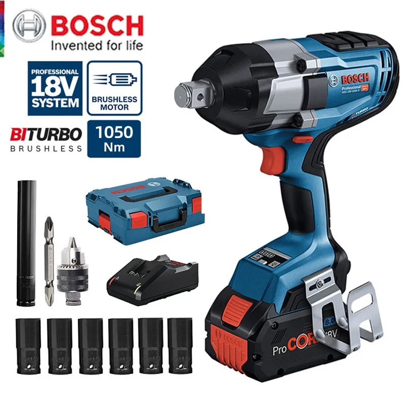 

Bosch 1050N.m High Torque Electric Wrench Lithium Jackhammer Industrial Grade Tower Crane Impact Brushless Wrench GDS18V-1050 H