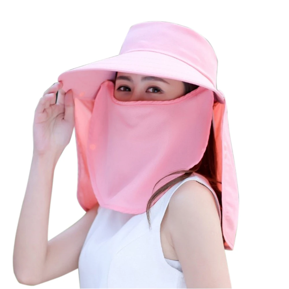 Women Face Cover Outdoor Wide Brim Sunshade Fishing Veil Riding Visor Anti-UV Sun Hat Neck Protection Adjustable Removable | Аксессуары