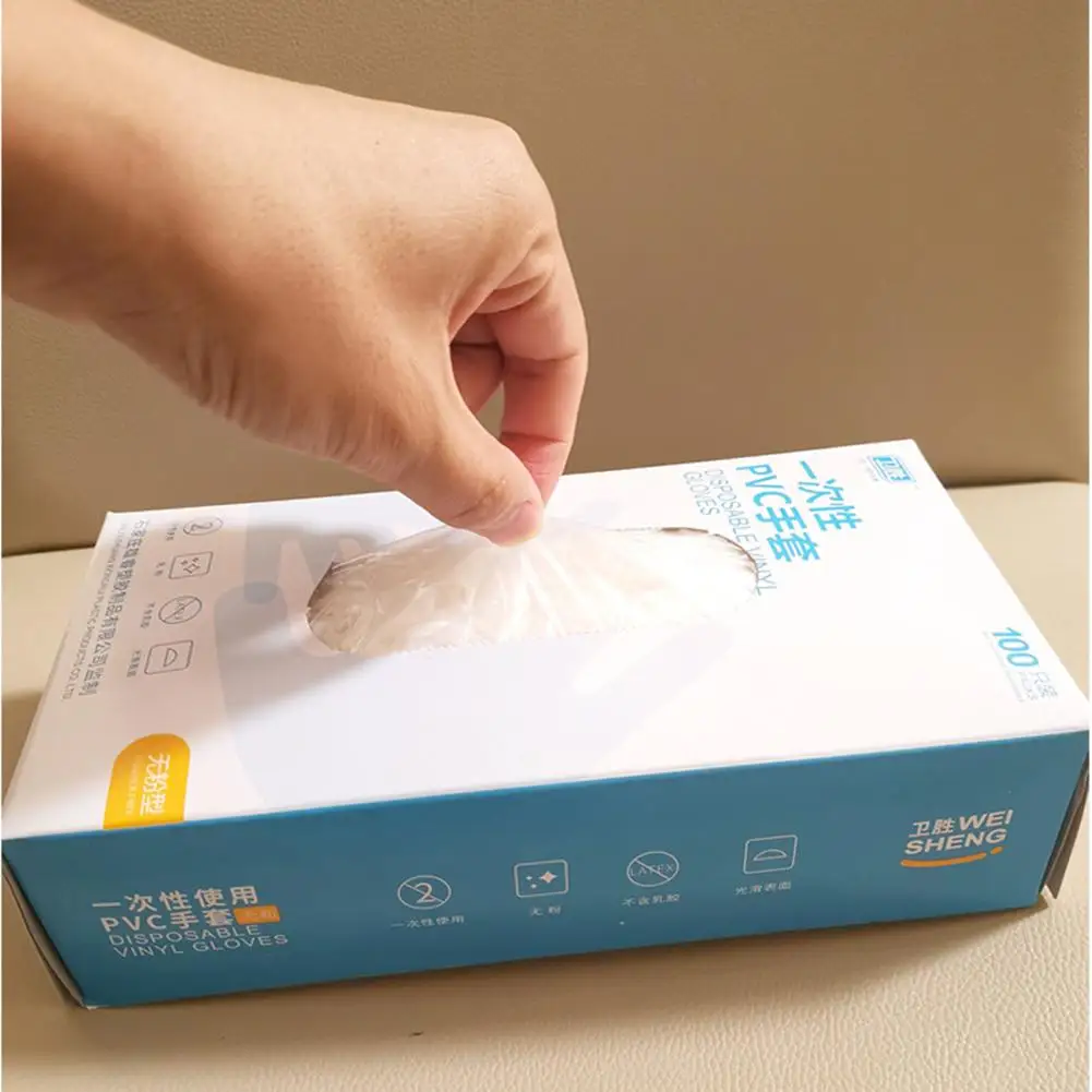 

100Pairs Disposable Gloves Transparent PVC Gloves Universal for Food Processing Laboratory Home Cleaning Pet Care And More