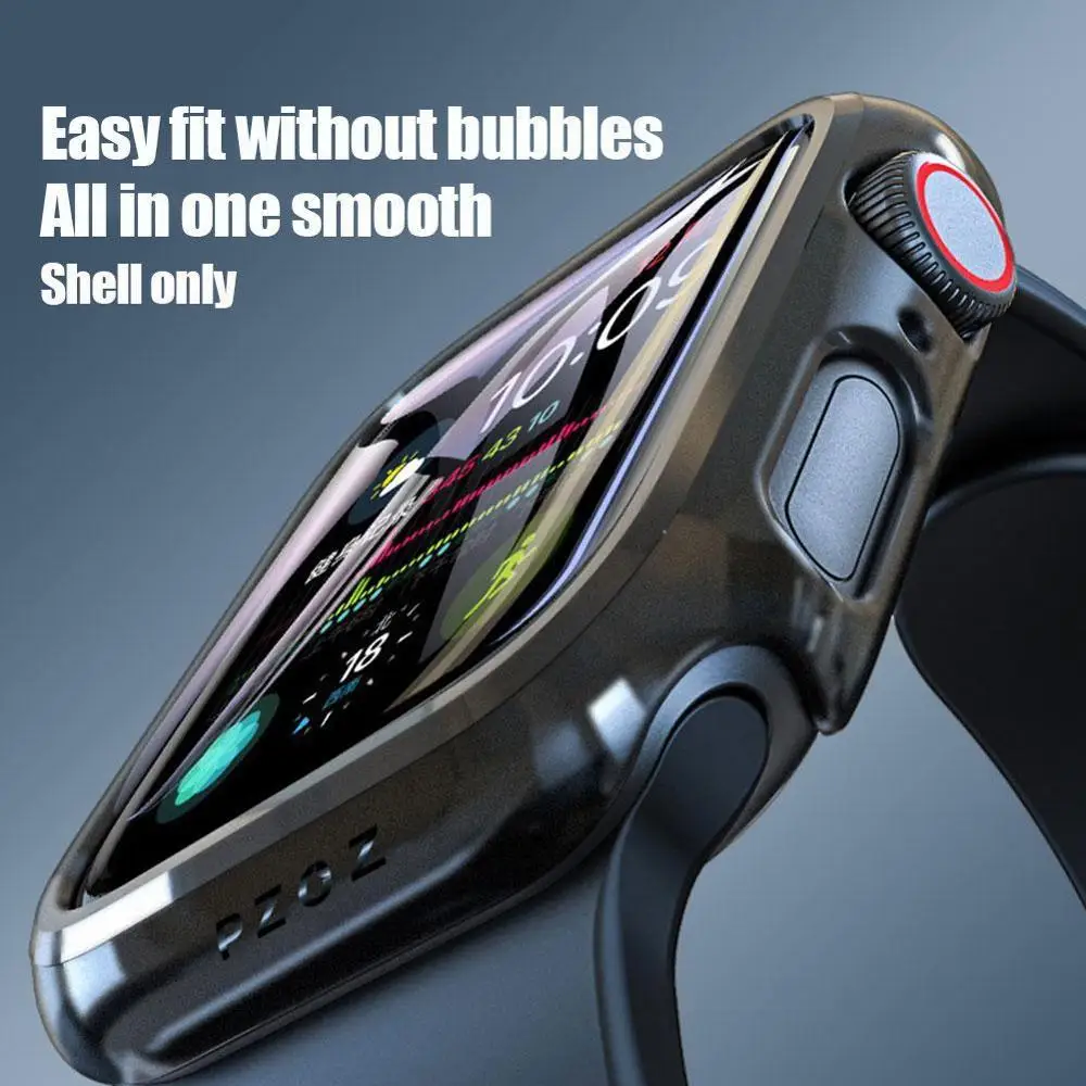 

Case With Glass Screen Protector Slim Watch 360 Cover for iwatch 4/3/2/1 38/42mm Soft Clear TPU for Series 5 44/40MM