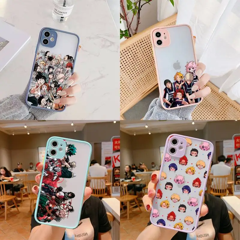 

Anime My Hero Academia Phone Case Matte Bumper For iphone 12 mini 11 Pro Max X XS Max XR 7 8 Plus Cover