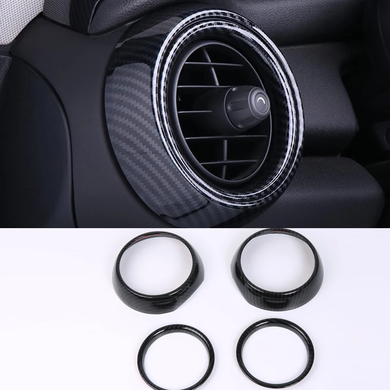 

Для MINI Cooper F55 F56 One 3/5 двери 2015-2018 4 шт. углеродное волокно ABS автомобильный Кондиционер вентиляционное отверстие крышка отделка автомобильный ...