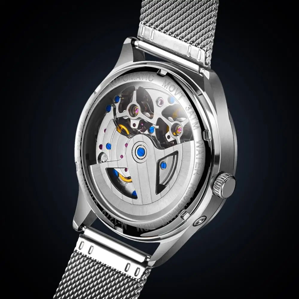 2020 новые механические часы DOM Мужские автоматические классическое серебряное