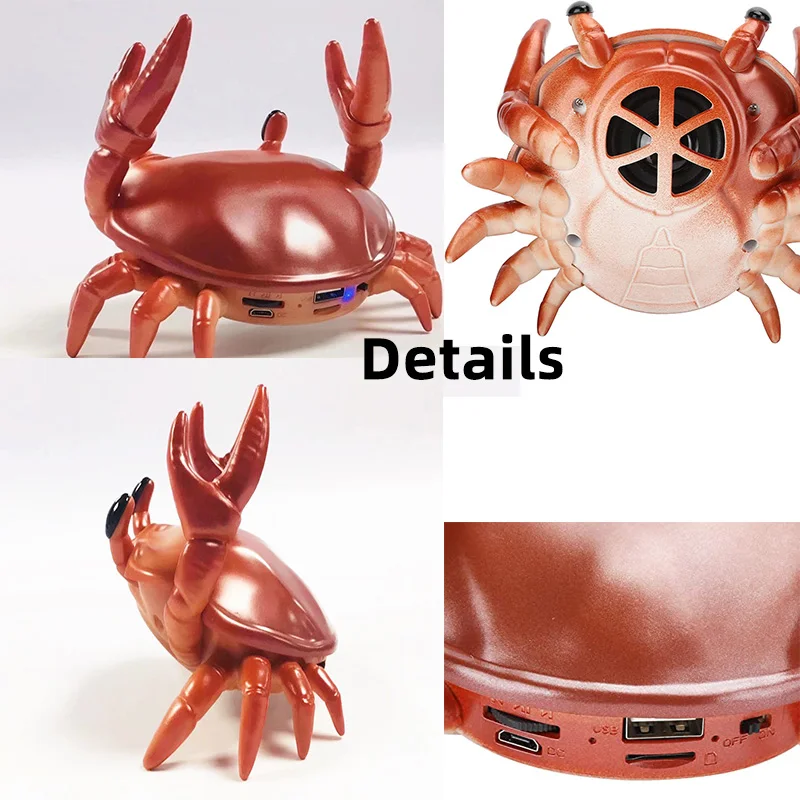 creative phone holder crab pen holder mobile stand with bluetooth compatible speaker support tf card standing desk decoration free global shipping