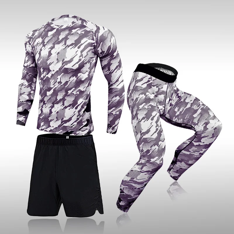 

High Quality Clothes Joggers Training Gym Fitness Tracksuits MMA Rashguard Compression Men's Sport Suits Quick Dry Running Sets