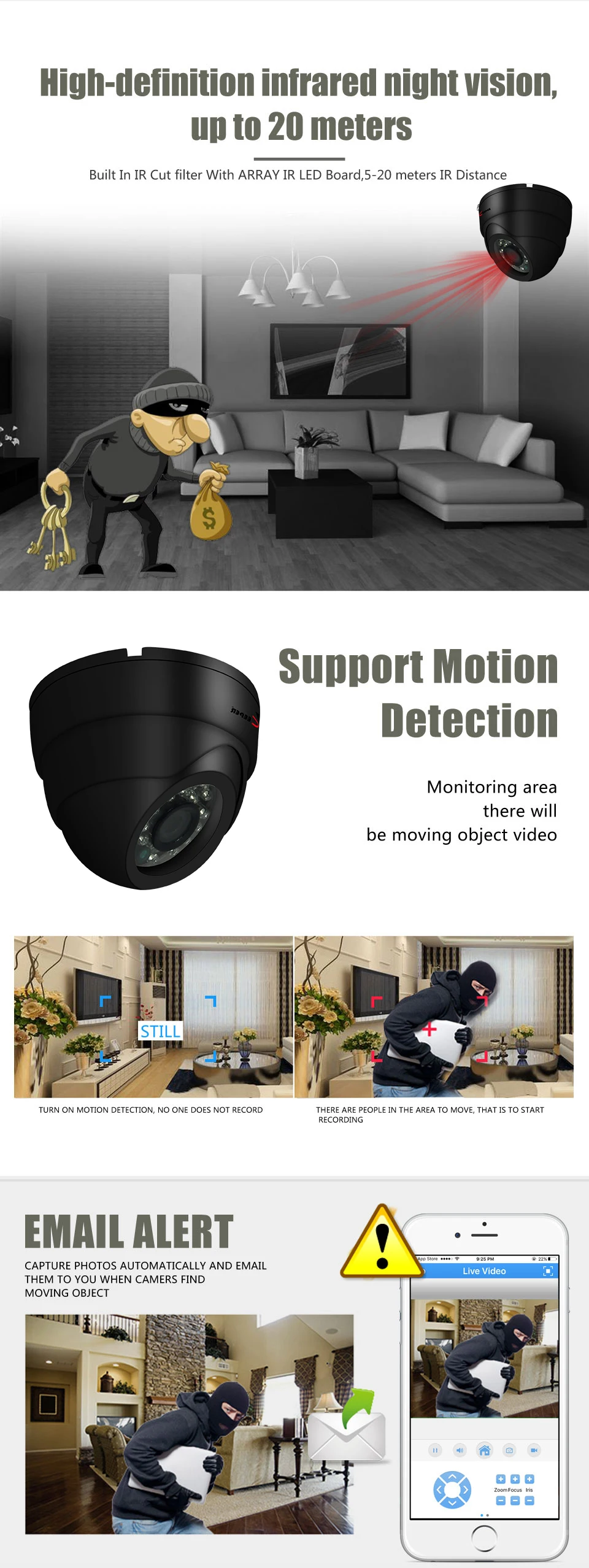 Хранитель HD мини купольная AHD камера 1.3MP высокой четкости наблюдения инфракрасный 960P CCTV безопасности открытый купол Водонепроницаемая камера