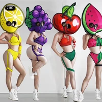 rave clothes fruit outfits women man dance pole accessories festival outfit club sexy stage costume for singers watermelon gogo