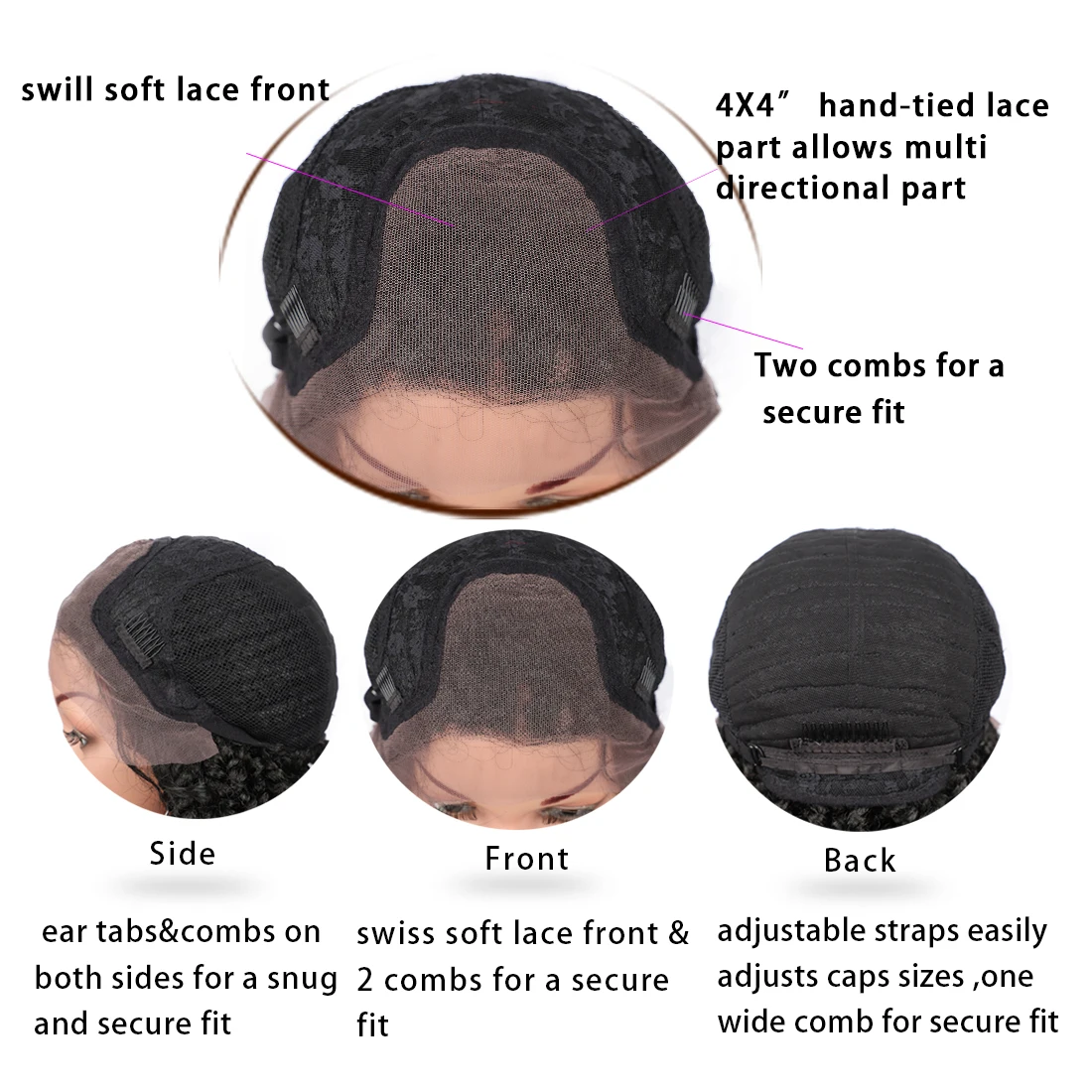 

Kalyss 20 Inches Synthetic Pre-Twisted Crochet Hair 4x4 Swiss Lace Front Full Braided Wigs with Baby Hair for Women