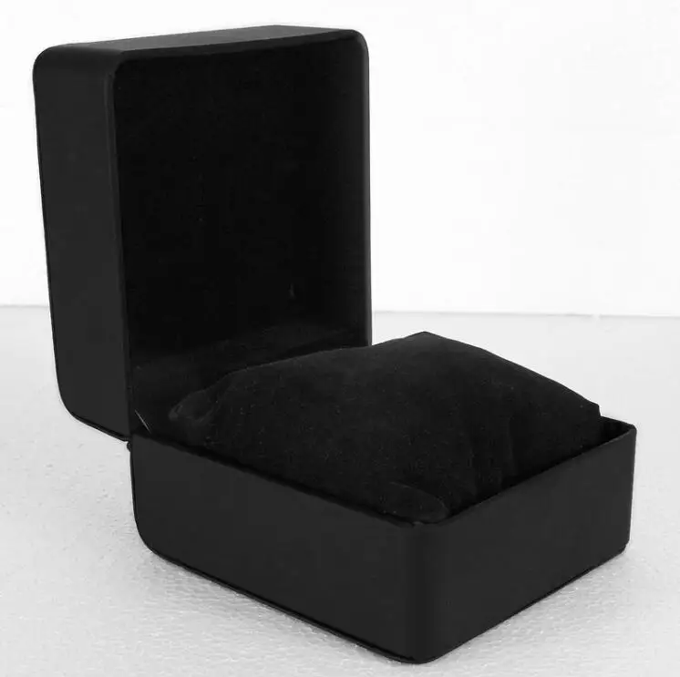 В наличии Высококачественная pu коробка для часов хранения Черная кожа флип часы