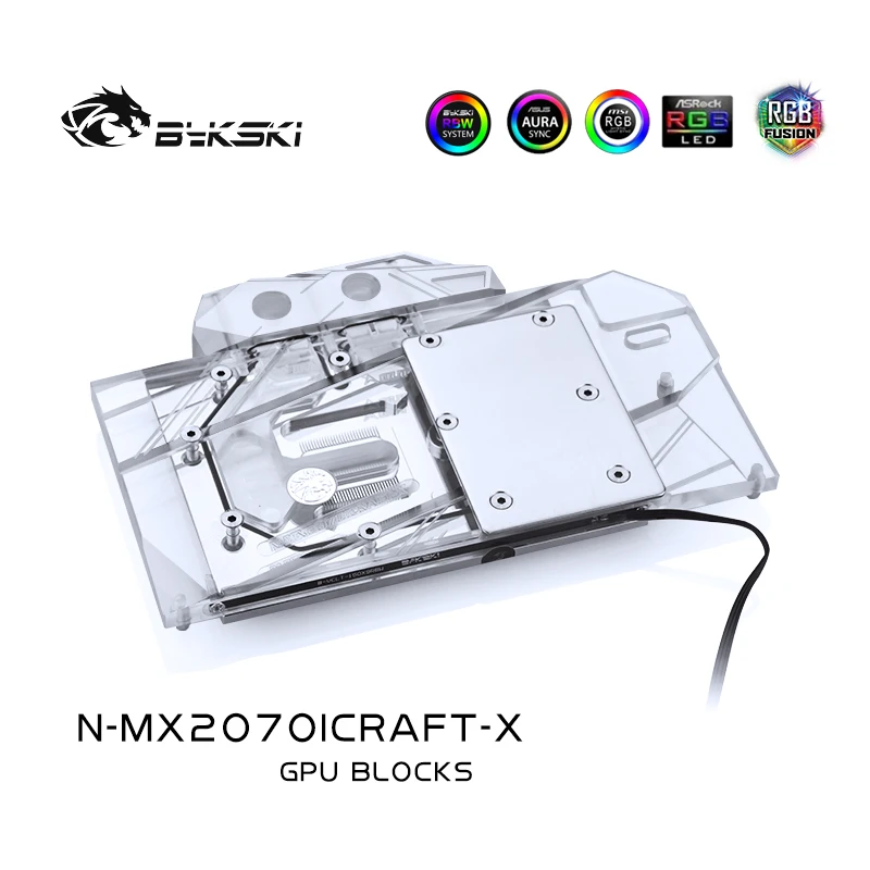 Водяной блок Bykski для MAXSUN RTX 2060/2070 Super iCraft 8G/полное покрытие медный фотоэлемент/3