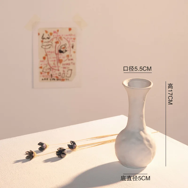 

Nordic White Ceramic Vase Decoration Home Decor Modern Luxury Flower Vase Table Living Room Decoration Household Christmas Gifts