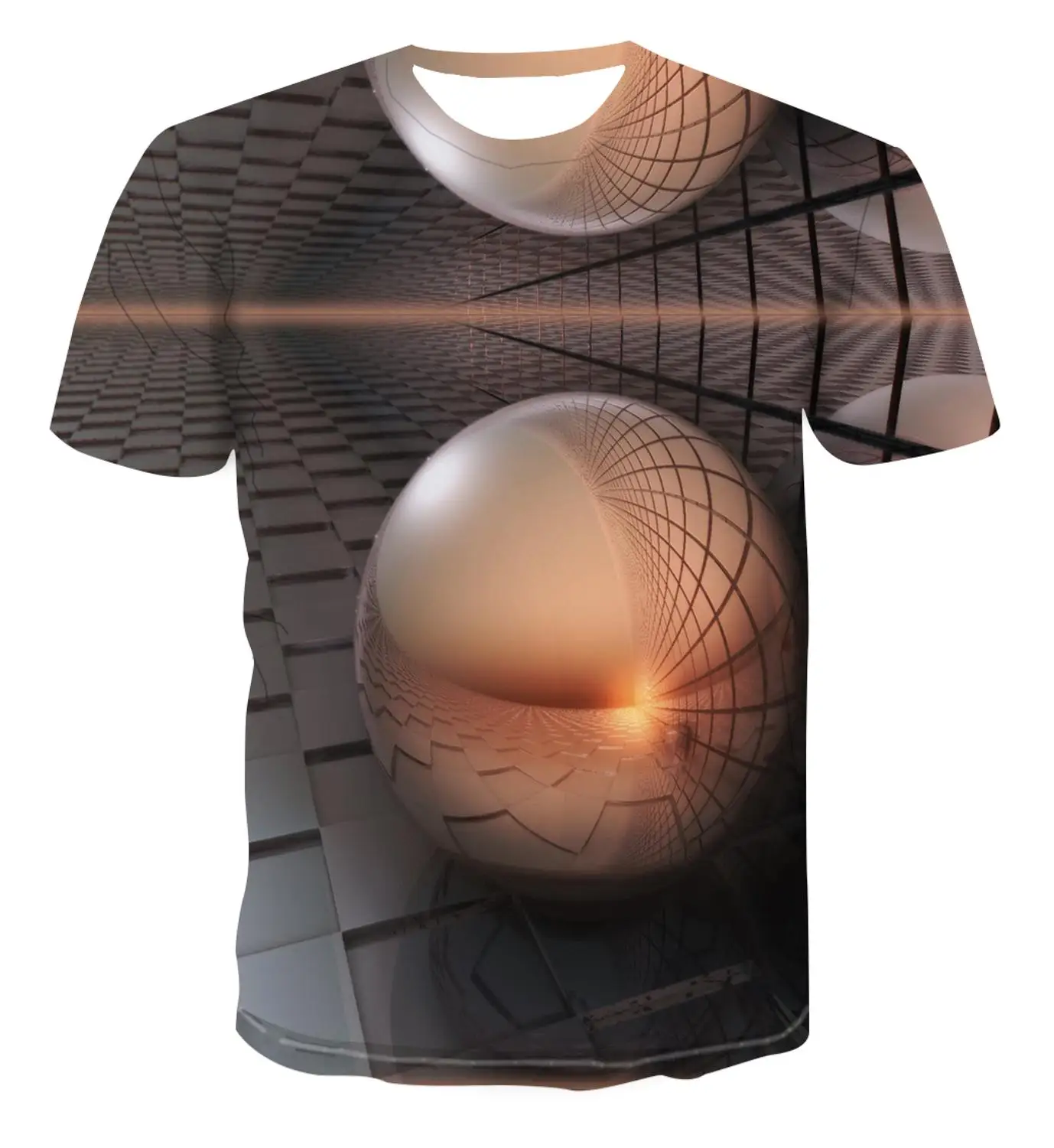 

New creative design 3D natural printing men's T-shirt short sleeve round neck 3D graphics / animation / statue men's T-shirt