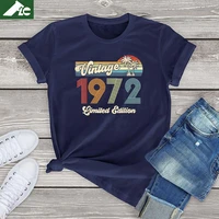 flc 100 cotton vintage 1972 women men t shirt 49th birthday limited edition tops 49 year old casual graphic female t shirt