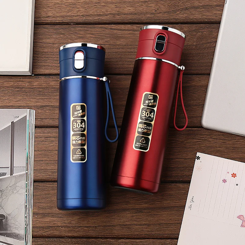 Garrafas de Vácuo Portátil Parede Dupla Inoxidável 450ml Garrafa Térmica Copo Chá Café Leite Caneca Viagem Presentes Thermocup Aço