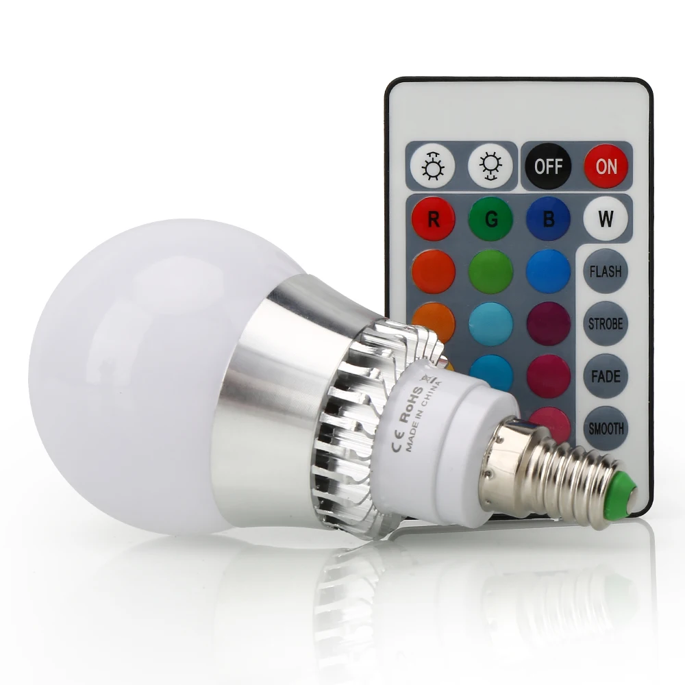 E27 E14 RGB Светодиодная лампа 5 Вт 10 с пультом дистанционного управления лампада