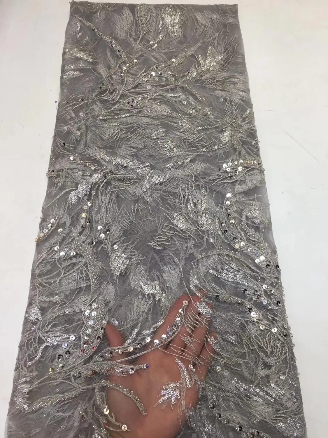 Африканские французские сетчатые жемчужины вышитые тяжелые блестки ручной