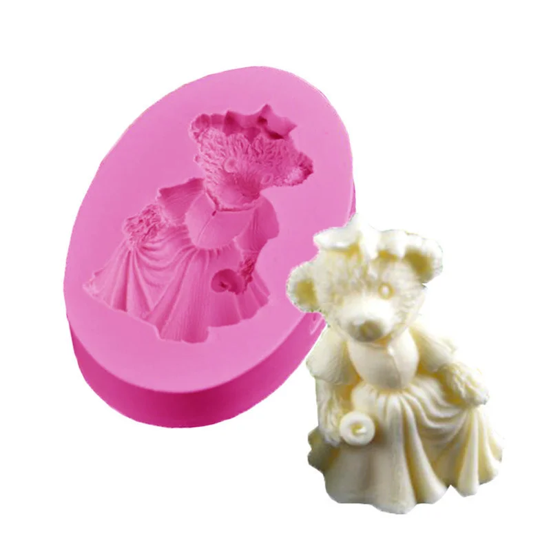 

Bear Lady Shape Fondant Cake Silicone Molds Biscuits Mold Chocolate Mould Kitchen Baking DIY Wedding Cake Decorating Tools X027