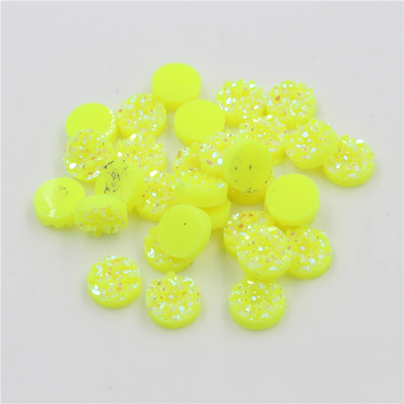 Модные 8 мм 10 12 40 шт lemoncolored AB цвета натуральный Рудный стиль плоские задние