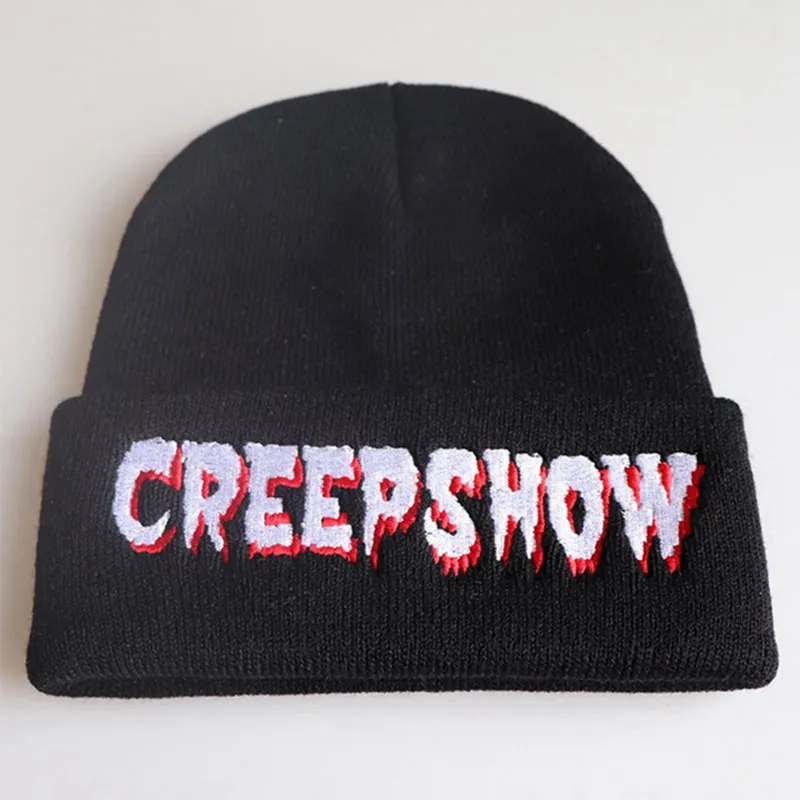 Модная вязаная шапка с вышивкой CREEPSHOW теплый пуловер лыжная унисекс на осень и