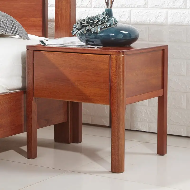 NEW Pure Solid Wood / All Walnut Bedside Table Two Drawers Small Side Storage Cabinet New Chinese Style Ca |