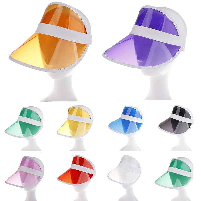 Лидер продаж летняя пляжная кепка с козырьком прозрачная пластиковая шляпа