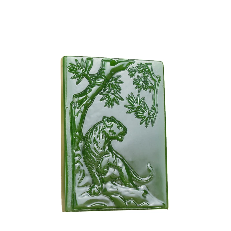 

HAND-CARVED TIGER NATURAL GREEN JADE PENDANT NECKLACE CHINESE CHARM JEWELRY FASHION ACCESSORIES AMULET FOR MEN WOMEN GIFTS