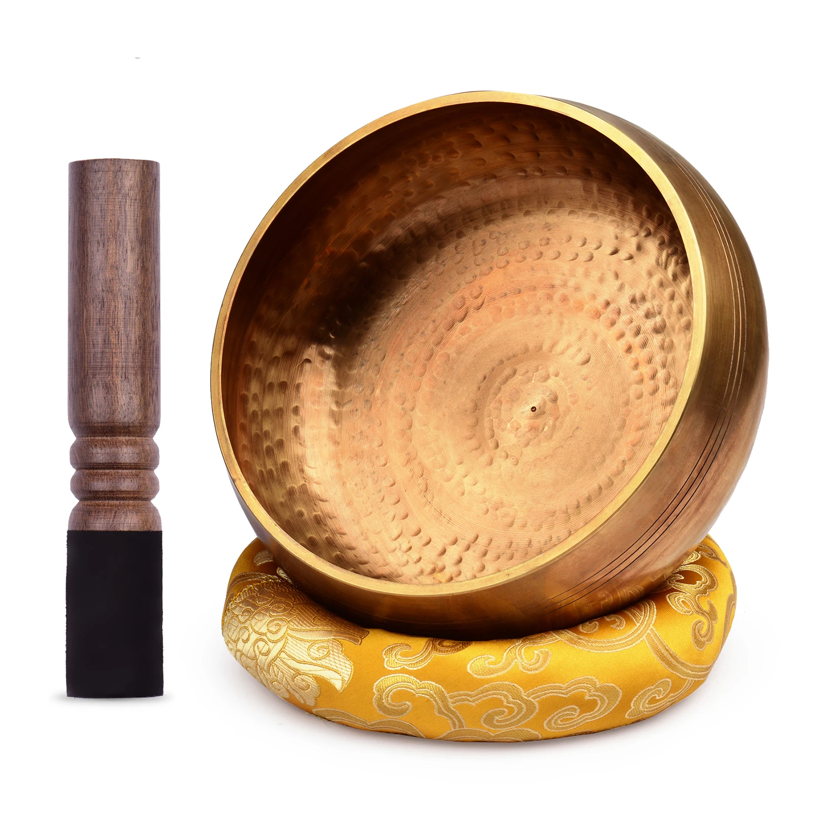 

Muslady Tibetan Singing Bowl Set with Handmade Metal Sound Bowl & Soft Cushion & Wooden stick for Meditation Yoga Relaxation