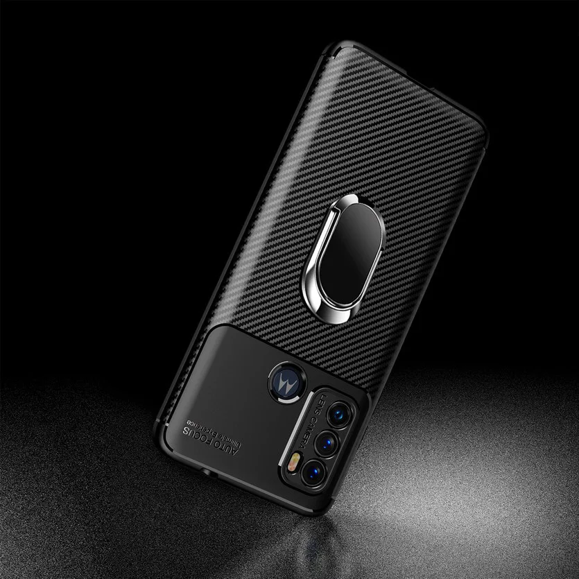 Phone Holder Case For MOTO G60 G50 G30 G10 Edge S G Play 2021 E7 G9 Power Plus G 5G G100 Soft Silicone Finger Ring Cover